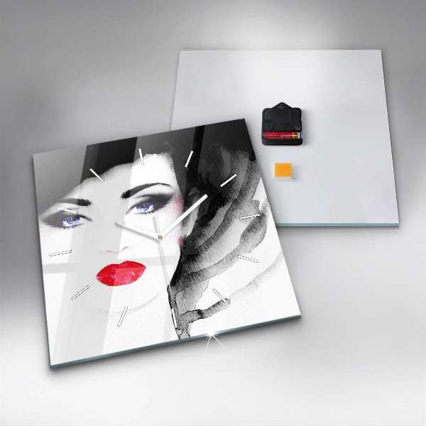 Štvorcové hodiny Portrét ženy