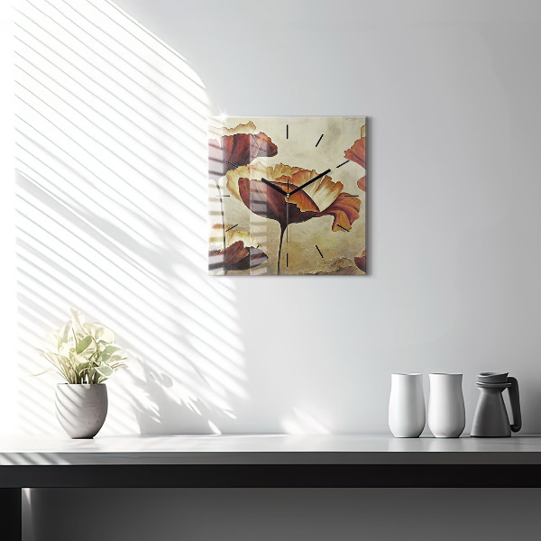 Štvorcové hodiny Maľované maky