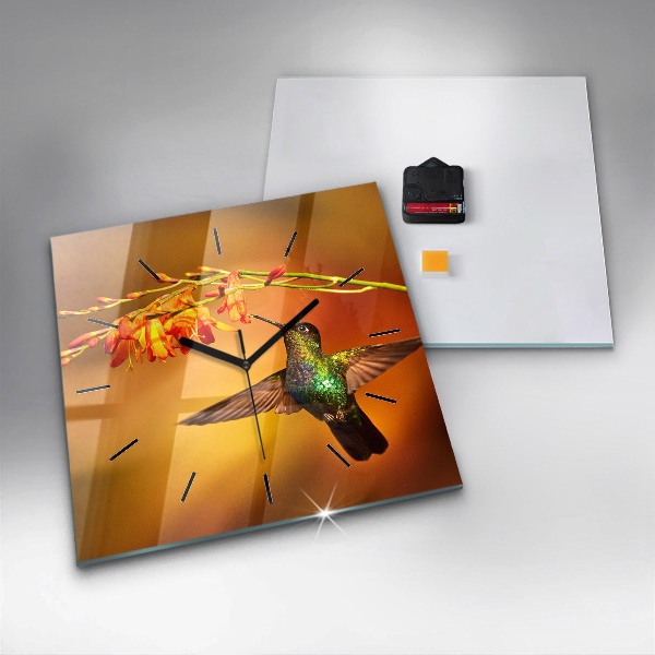 Štvorcové hodiny Kolibrík vták