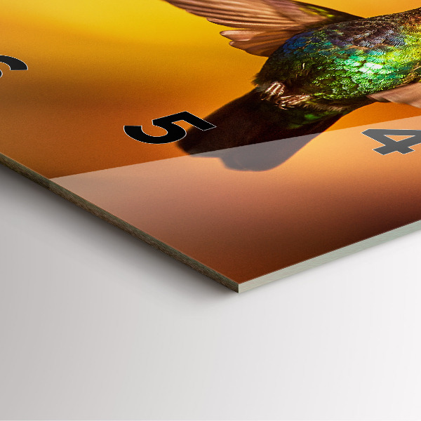 Štvorcové hodiny Kolibrík vták