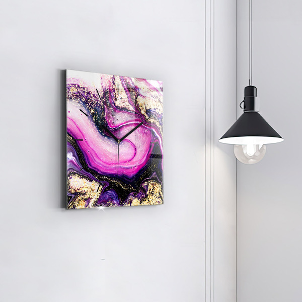 Štvorcové hodiny Mramorová abstrakcia