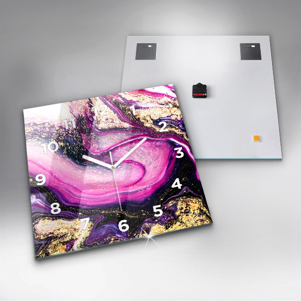 Štvorcové hodiny Mramorová abstrakcia