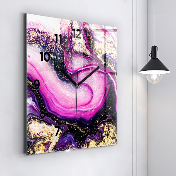 Štvorcové hodiny Mramorová abstrakcia