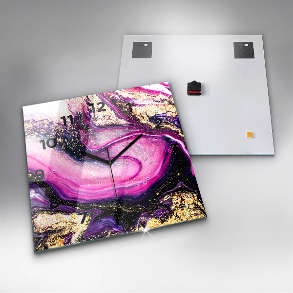 Štvorcové hodiny Mramorová abstrakcia