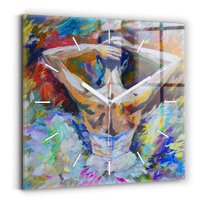 Štvorcové hodiny Maľovaná balerína