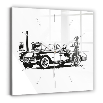 Štvorcové hodiny Retro ilustrácie