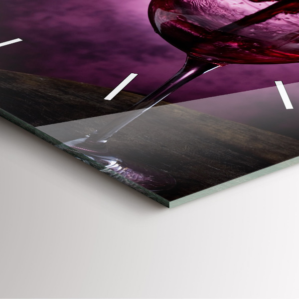 Štvorcové hodiny Pohár na víno