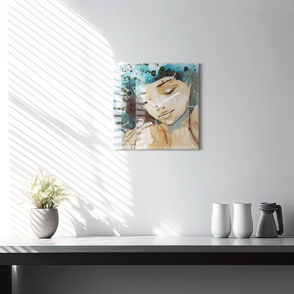 Štvorcové hodiny Abstraktná žena