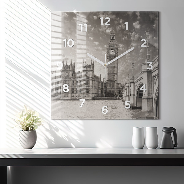 Štvorcové hodiny Londýn Anglicko Big Ben