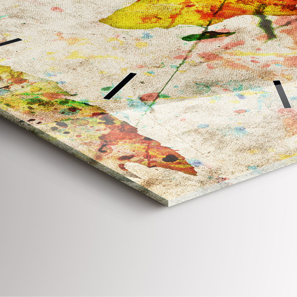 Štvorcové hodiny Farebná mapa sveta