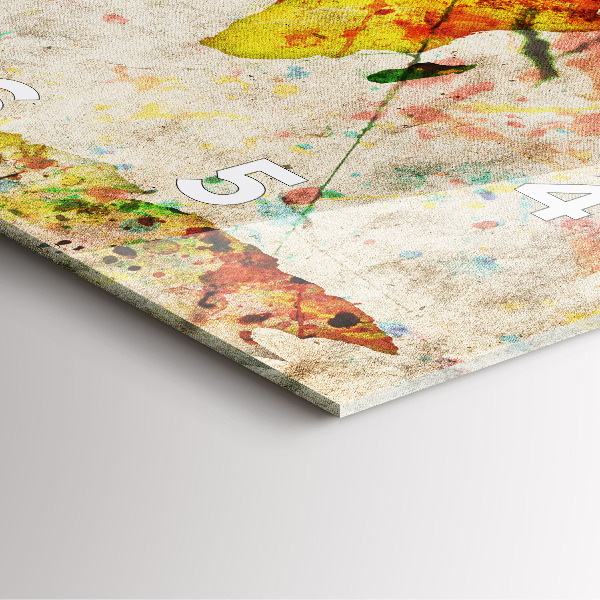 Štvorcové hodiny Farebná mapa sveta