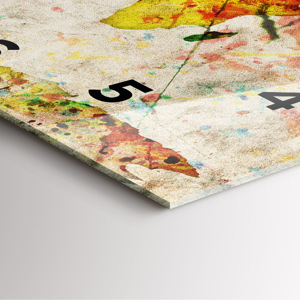 Štvorcové hodiny Farebná mapa sveta