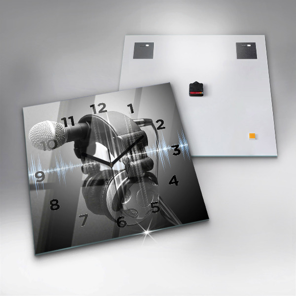Štvorcové hodiny Mikrofón a slúchadlá