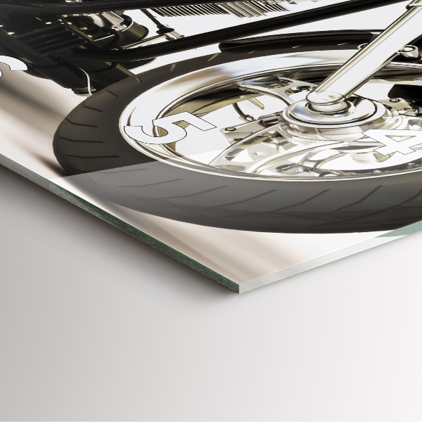 Štvorcové hodiny Čierna motorka