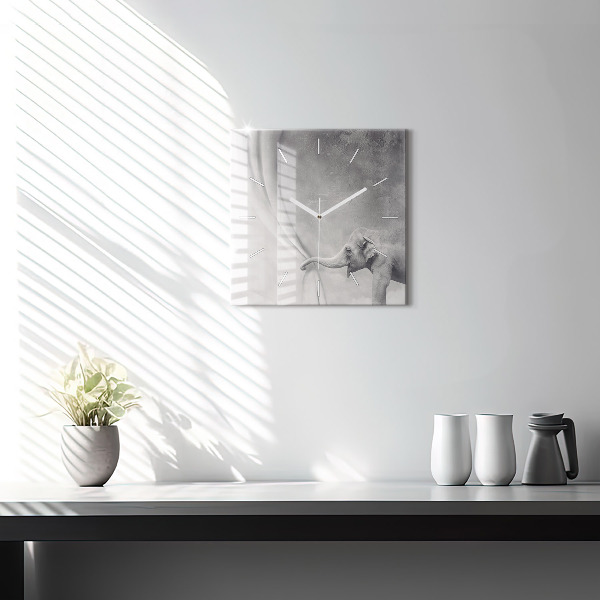 Štvorcové hodiny Slon