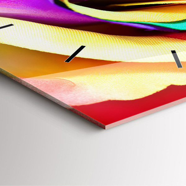 Štvorcové hodiny Dúhová ruža