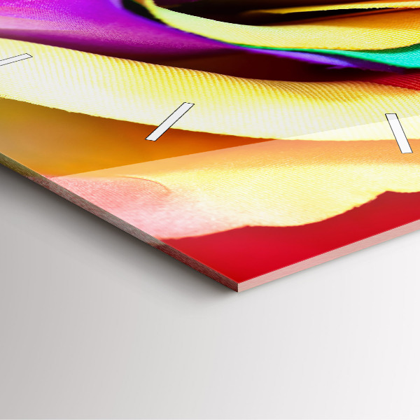 Štvorcové hodiny Dúhová ruža