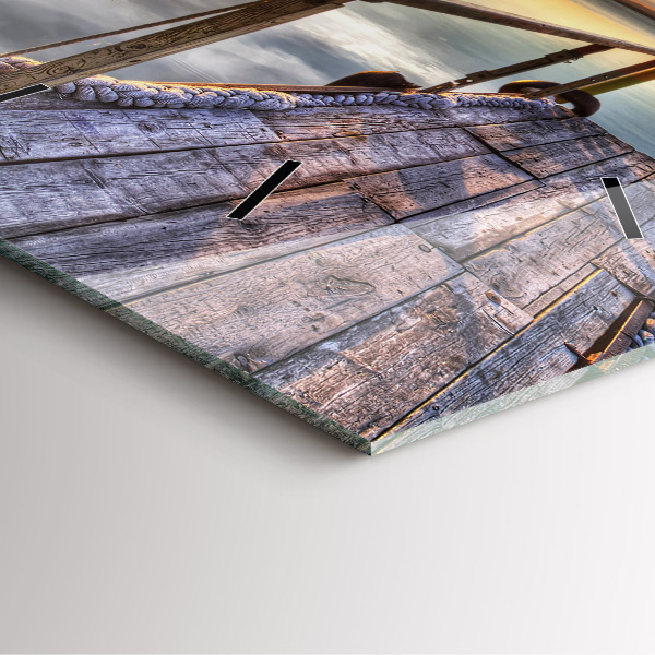 Štvorcové hodiny Západ slnka pri jazere