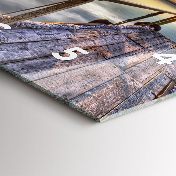 Štvorcové hodiny Západ slnka pri jazere