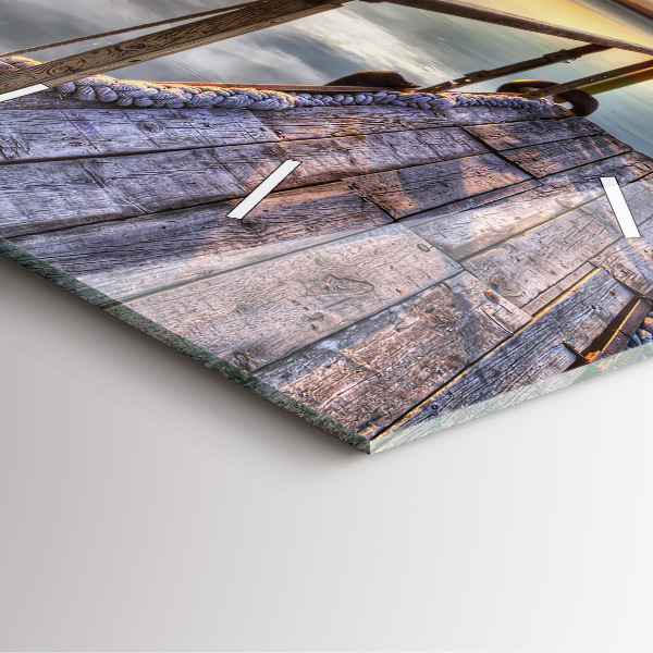 Štvorcové hodiny Západ slnka pri jazere