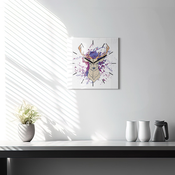 Štvorcové hodiny Jeleň vektorové ilustrácie