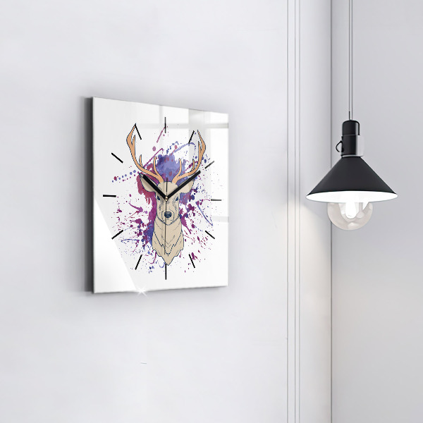 Štvorcové hodiny Jeleň vektorové ilustrácie