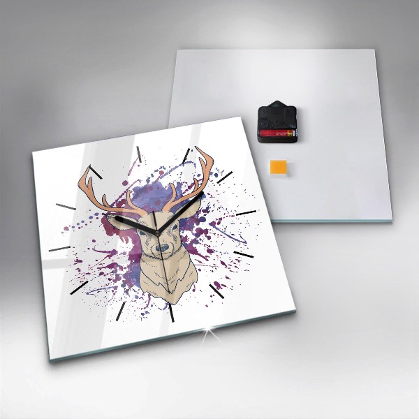 Štvorcové hodiny Jeleň vektorové ilustrácie