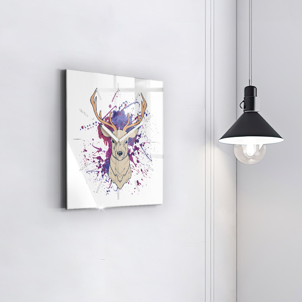 Štvorcové hodiny Jeleň vektorové ilustrácie