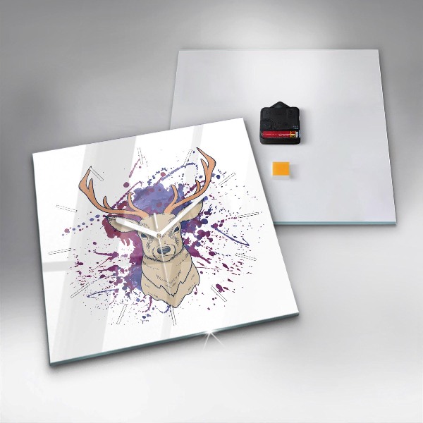 Štvorcové hodiny Jeleň vektorové ilustrácie