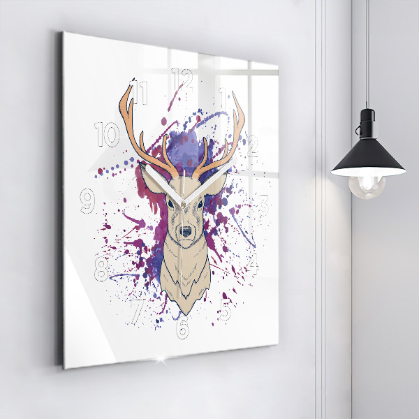 Štvorcové hodiny Jeleň vektorové ilustrácie