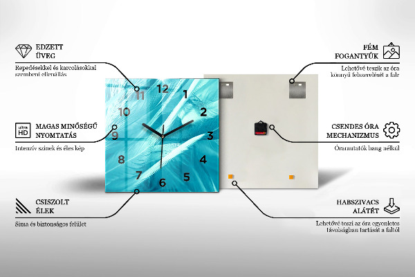 Štvorcové hodiny Vlčia hlava