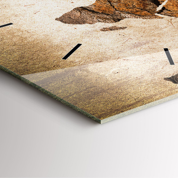 Štvorcové hodiny Vintage mapa sveta