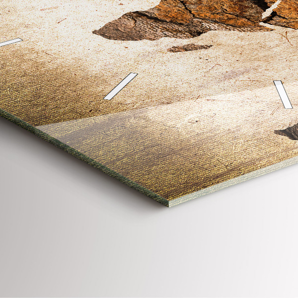 Štvorcové hodiny Vintage mapa sveta