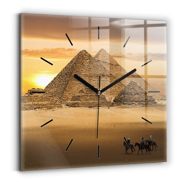 Štvorcové hodiny Pyramídy a západ slnka