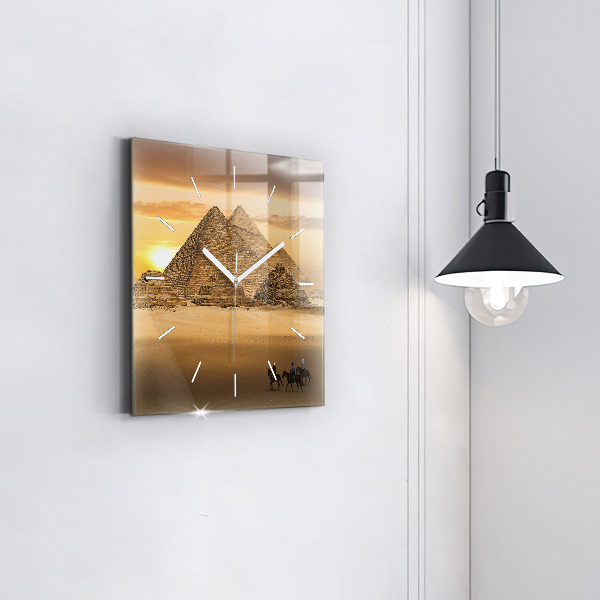 Štvorcové hodiny Pyramídy a západ slnka