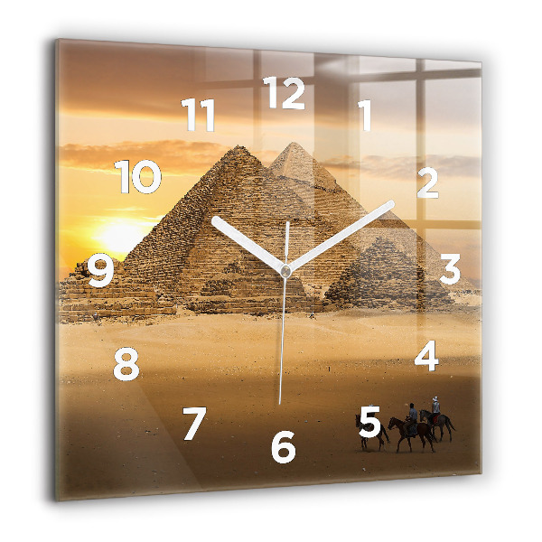 Štvorcové hodiny Pyramídy a západ slnka