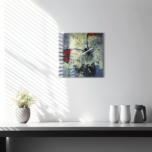 Štvorcové hodiny Motýľový vintage štýl