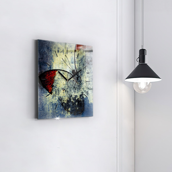 Štvorcové hodiny Motýľový vintage štýl