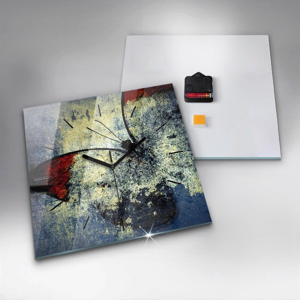 Štvorcové hodiny Motýľový vintage štýl