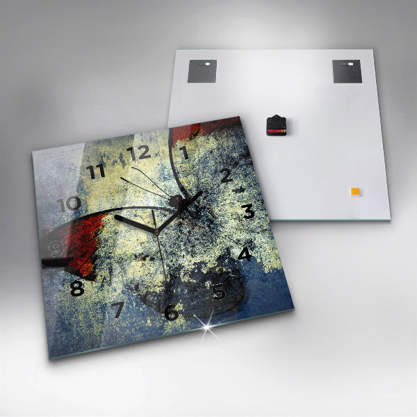 Štvorcové hodiny Motýľový vintage štýl