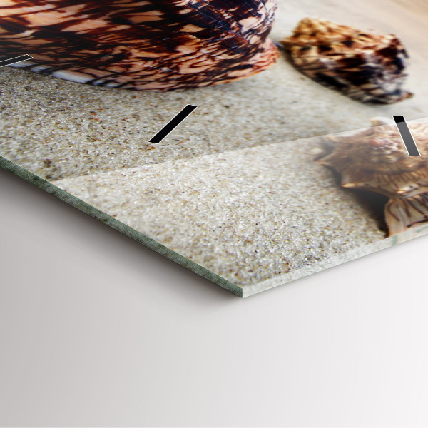 Štvorcové hodiny Mušle na pláži