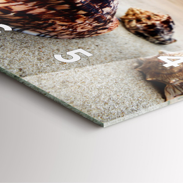 Štvorcové hodiny Mušle na pláži