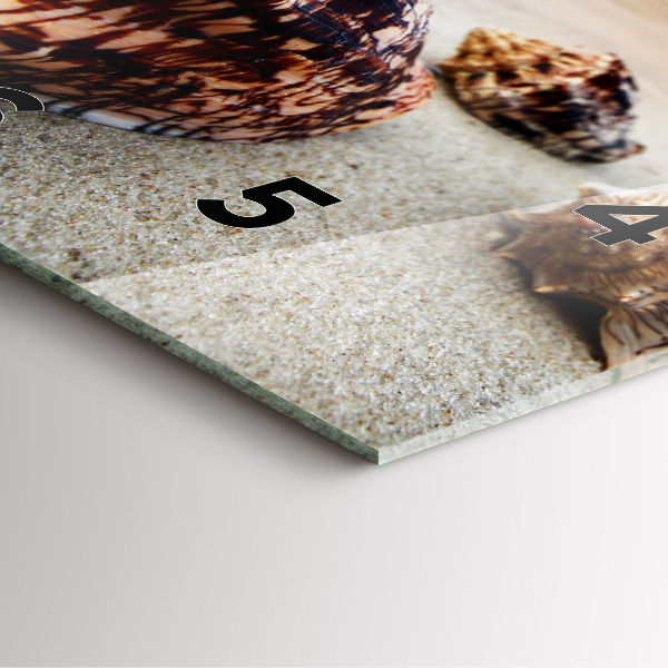 Štvorcové hodiny Mušle na pláži