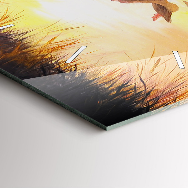 Štvorcové hodiny Žeriavy pri západe slnka