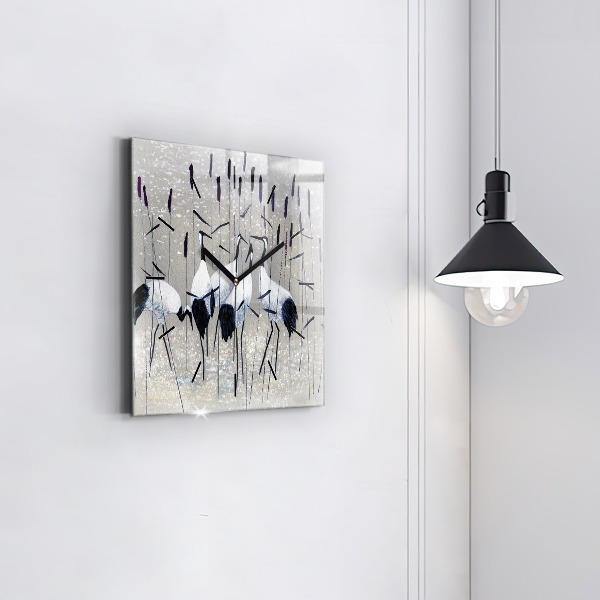 Štvorcové hodiny Žeriavy v rákosí