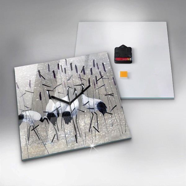 Štvorcové hodiny Žeriavy v rákosí