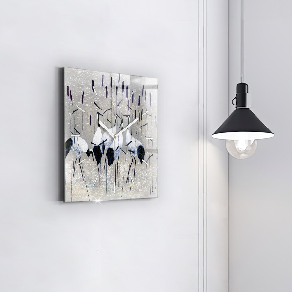 Štvorcové hodiny Žeriavy v rákosí