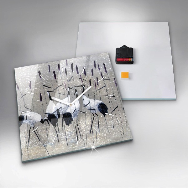 Štvorcové hodiny Žeriavy v rákosí