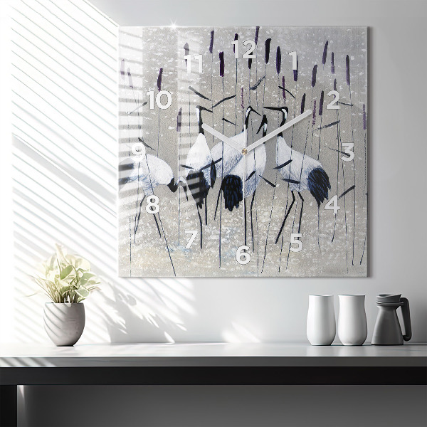 Štvorcové hodiny Žeriavy v rákosí