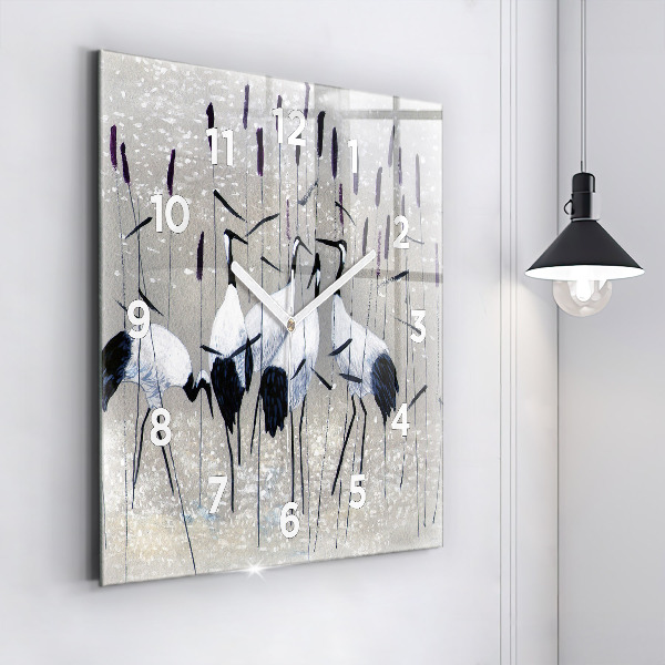 Štvorcové hodiny Žeriavy v rákosí